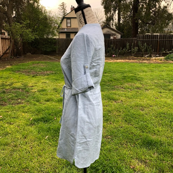 Ann Taylor NWT Blue button down dress - Picture 3 of 5